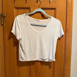 White V-Neck Women's Top